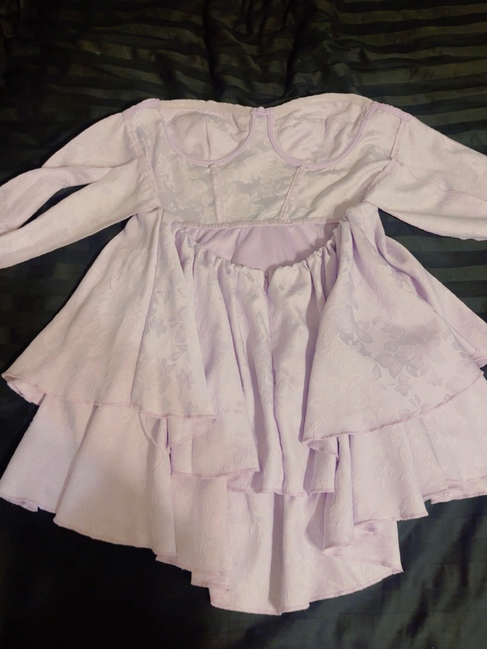 Lucy in the Sky Strapless Lavender Tiered Mini Dress - Picture 4 of 5